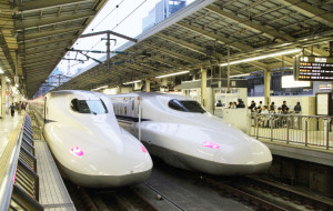 Japan Railway's N700a model Shinkansen at the Tokyo terminal. Photo may not be used online unless invoiced.